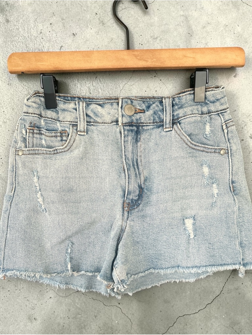 art class Light Blue Distressed Denim Shorts